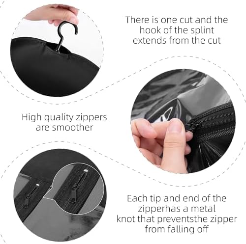 3PCS Hair Extension Holder Wig Storage Bags with Hanger Wig Holder for Multiple Wigs Hanger Dust-proof Storage Organizer with Hook Hair Extensions, wigs & accessories (Black) - Image 4