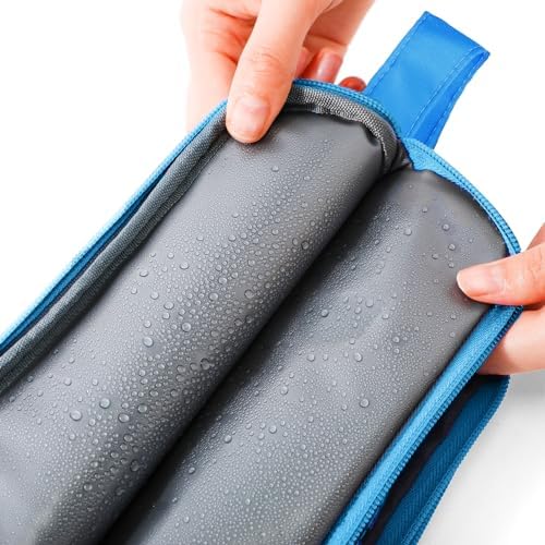 Tie Dye Toiletry Bag for Girls, Travel Toiletry Bag for Teen Girls Cosmetic Bag Makeup Bag Waterproof Hanging Wash Bag Toiletries, Blue - Image 5