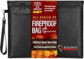 ROLOWAY Fireproof Document Bag (14.5 x 11.5 inch), 6400℉ Fireproof Money Bag with Zipper for Cash, Fire Safe Money Pouch with Lock (Black) by ROLOWAY