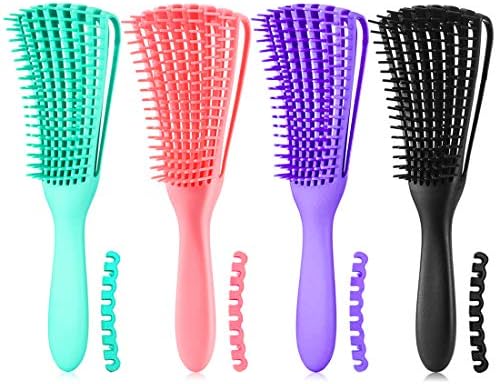 Detangling Hair Brush for Afro America/African Hair Textured 3a to 4c, Knots Detangler Scalp Massage Comb for Women (3 pcs, Purple) by Unknown