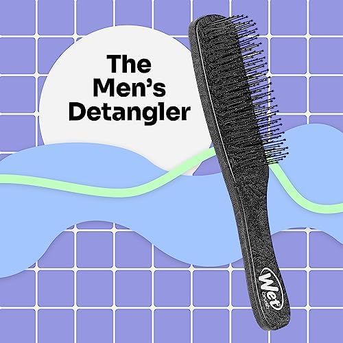Wet Brush Detangling Hair Brush for Men, Black, Stimulates Scalp & Beard for Fuller Stronger Hair, Intelliflex Detangler Help Bristles Promote Growth & Protect from Breakage, Pain-Free - Image 3