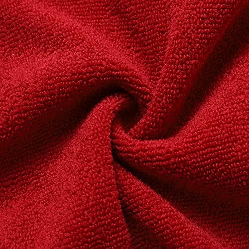 Microfiber Hair Drying Turban for Wet and Curly Hair, Wrap Towel With Button (Red, 10x28) - Image 6