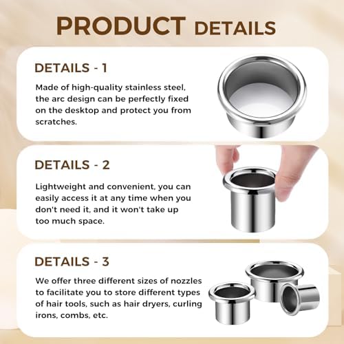 MorningRo 6 Pcs Stainless Steel Hair Tool Organizer 3.0 2.0 1.5 - Image 4