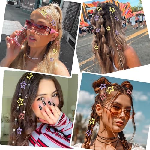 VIBILIA 18 Pcs Star Hair Clips Y2K Non-Slip Snap Hair Accessories,Colorful - Image 7