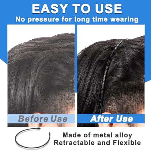 Metal Headband for Men, Non Slip Wave Hair Band, Classic 3 Pcs - Image 6