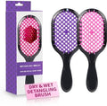 Detangling Brush,2 Pack Detangler Brush, Gentle & Effective Detangling on Wet or Dry Fragile Hair Types,Ultra-light, Detangling Brsuh ventilated and antistatic hairbrush (Pink+purple) by Mejglrc