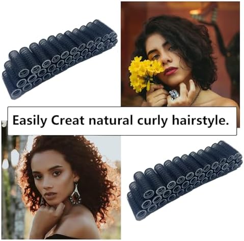 36PCS Self Grip Small Hair Curlers Heatless Roller Hair Curlers Pro Salon Hairdressing Curler DIY Curly Hairstyle Hair Rollers Tools Rat Tail Comb for Women Medium Short Hair(0.8x2.4in-black) - Image 6