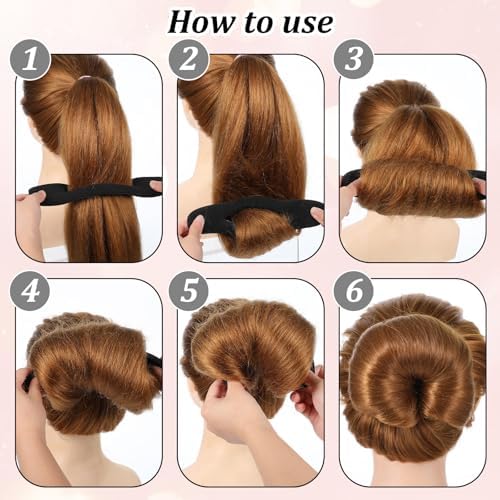 9 Pcs Hair Bun Maker Sponge Hair Buns Shaper Magic Snap Roll Sponge Curler Clips Foam Sponges Buns Hairs Styling Accessories Easy Bun Twister for Ballet French Twist Long Thin Curly Straight Wavy - Image 6