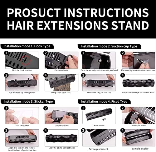 Hair Extension Holder Hair Extension Style Caddy Designed to Hold Clip-Ins, Tape-In’s, Micro Bundles and Sew-In Wefts While You Color, Wash, Style, Pack and Store (Black) - Image 4