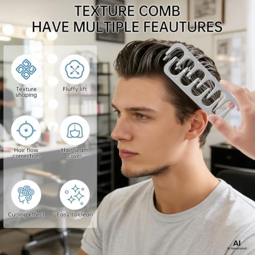 (1 Set)New Upgraded Volumizing Texture Comb Men,Textured Fringe Comb-Unisex - Image 6