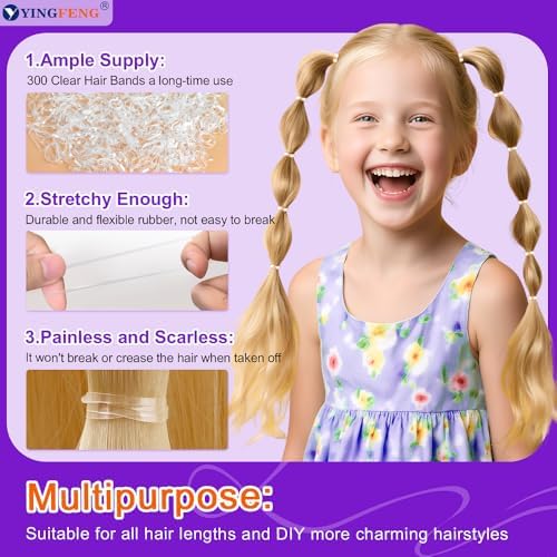 510PCS Black Bobby Pins Hair Pins Kit with Hair Net, YINGFENG Includes 100 Bobby Pins for Women, 100 U-Shaped Buns Hair Clips, 300 Hair Bands and 10 Black Hair Nets, Dance competition must haves - Image 5