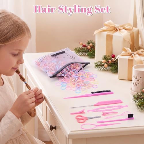 1500 Mini Hair Elastics with 10 Tools, Macaron Colors - Image 7
