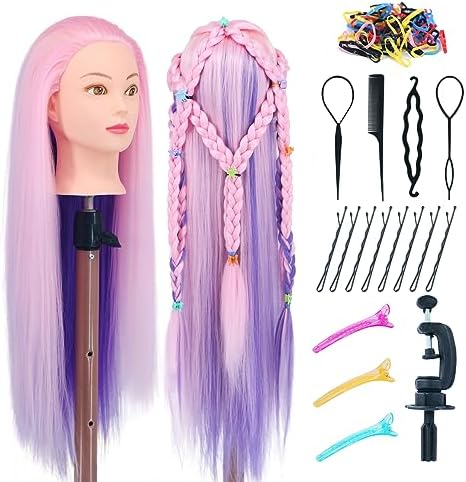 Eumos Mannequin Head with Hair, 29'' Doll Head for Hair Styling by Eumos