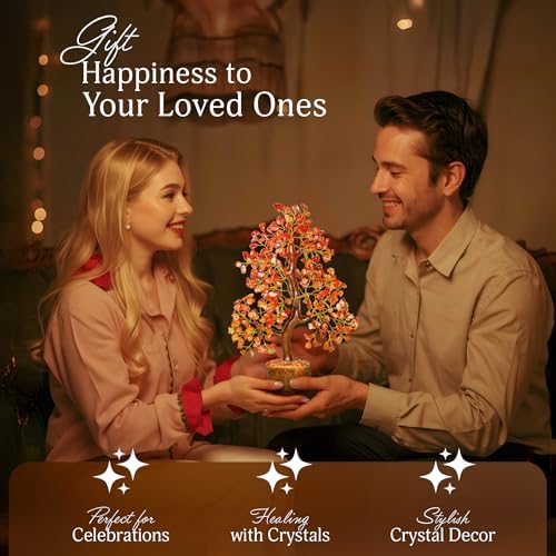 YATSKIA Carnelian Crystal Tree, Birthday Gifts for Women, Sister & Friends, Handmade Crystal Tree of Life, Boho Room, Shelf & Office Desk Decor, Thank You Gifts - Image 5