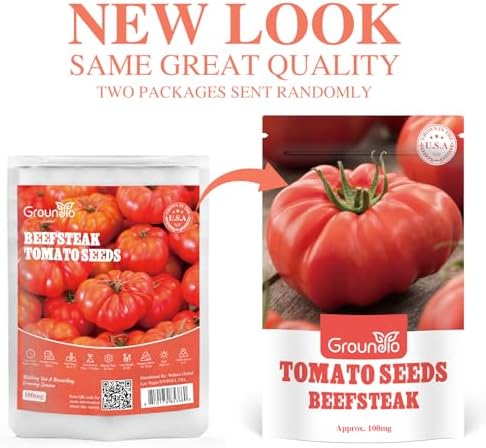 Groundio Beefsteak Tomato Seeds Non-GMO Heirloom Seeds, High Germination Indeterminate for Planting, Large Meaty Slicing Fruits, High Yield Summer Garden (Solanum lycopersicum) - Image 5