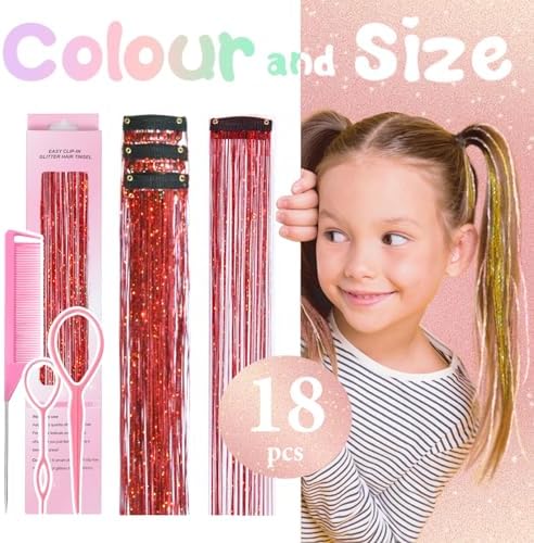 Hair Tinsel Clip in Red Fairy Hair Tinsel Kit - Image 3