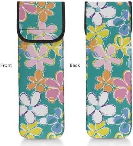 Curling Iron Travel Case 3D Flower Heat Resistant Neoprene Pouch for Curling Iron Flat Iron Hair Straightener Storage Bag Portable Hot Tools Bag Long-Term Use - Image 3