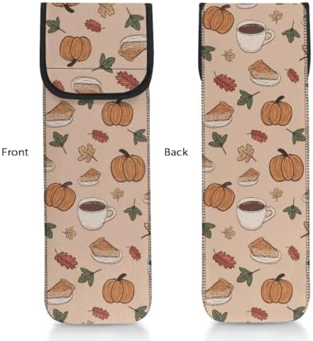 Flashideas Cartoon Thanksgiving Curling Iron Holder Heat Resistant Neoprene Curling Iron Cover Bag with Pocket Curling Iron Organizers and Storage for Hair Straightener, Curling Iron, Flat Iron - Image 3