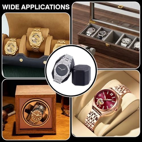 PH PandaHall 4pcs Watch Pillows, Black Watch Display Cushion Watch Winder Pillow Bracelet Organizer Bangle Jewellery Holder for Watch Box Retail Stores Exhibition Display Storage, 2.7"x1.9"x1.7" - Image 5
