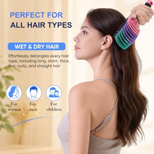 Boar Bristle Hair Brush, Detangler for Women Men, Wet & Dry Hair - Image 4