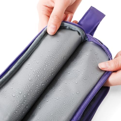 Kids Toiletry Bag for Girls, Travel Toiletry Bag for Little Young Girls Cosmetic Bag Makeup Bag Waterproof Hanging Wash Bag Toddler Toiletries, Leopard Purple - Image 5