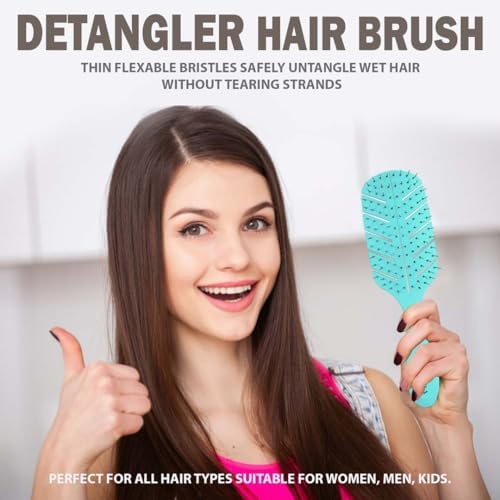 Fiora Naturals Detangler Brush for Wet and Dry Hair, Soft Detangling Brush - Image 6