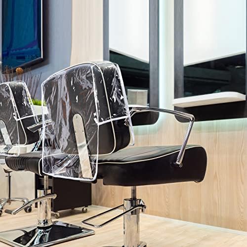 Hoolerry 4 Pcs Salon Chair Cover, Clear Square Chair Protectors, White Edge - Image 4