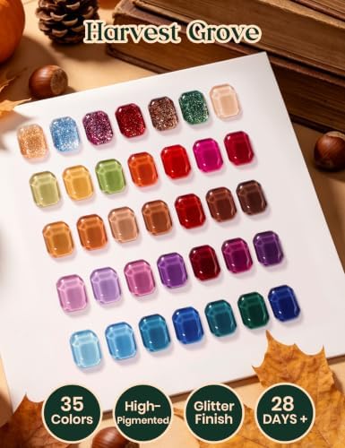 Beetles Gel Nail Polish Kit with U V Light 69PCS 35 Colors Gel Fall Nails - Image 3