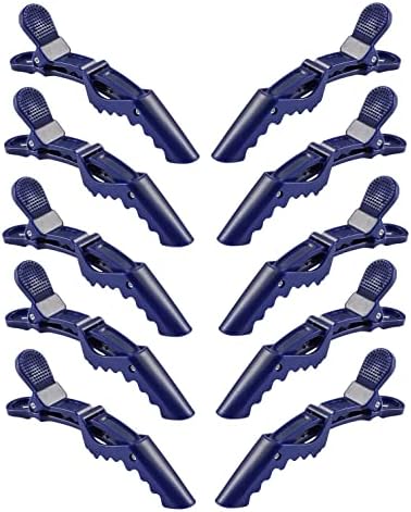 10pcs/set Multicolor Croc Clips Transparent Plastic Hairdresser Clip Hair Styling Sectioning Barrettes Professional Non Slip Alligator Clip Salon DIY Accessories Hairpins (10pcs-Dark Blue) - Image 4