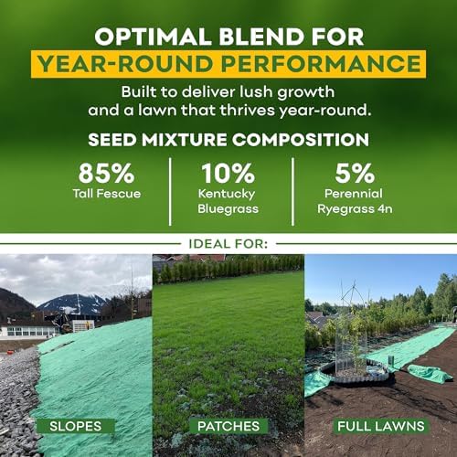 Petramax ReadyRoll Biodegradable Kentucky Grass Seed Mat for Southern Lawn (108 ft.) 3-in-1 Grass Seed Rolls w/Mulch & Fertilizer - Perennial Rye, Tall Fescue Blend - Heat Tolerant Lawn Repair Patch - Image 7