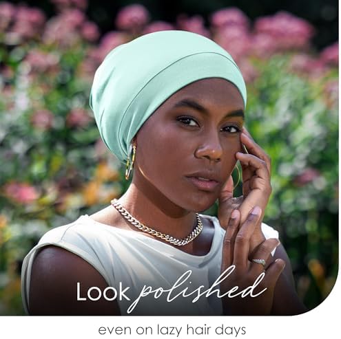 Silk Satin Hair Bonnet for Sleeping - Black Women & Men's Sleep Cap - Image 5