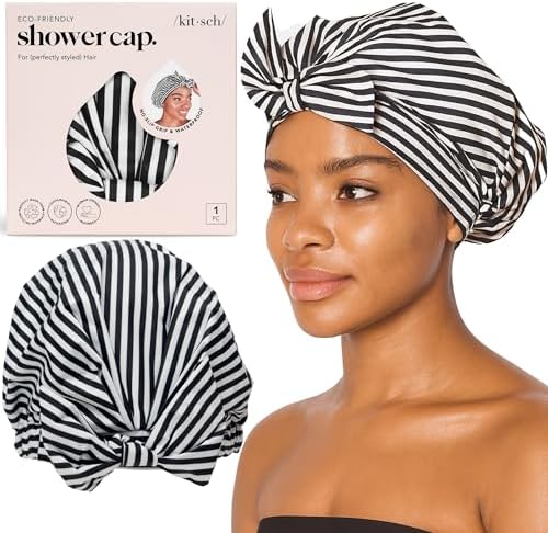 Kitsch Luxury Large Shower Cap for Women - Stripe by Kitsch