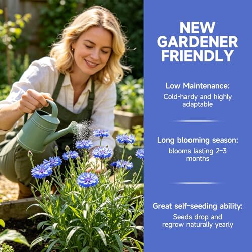 Groundio Bachelor Button Seeds Tall Blue 6000+ Seeds - Image 5