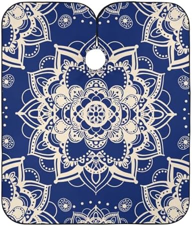 ALAZA Blue Mandala Barber Cape for Men Women, Waterproof Haircut Apron Beard Shaving Bib Hair Cutting Cloth 55 x 65 Inch by ALAZA