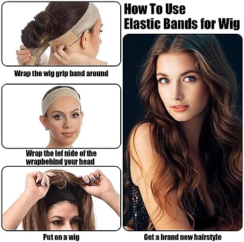 FIRSTPELLA 3 Pack Wig Grip Band for Women Girls,Wig Accessories for Women,Elastic Bands for Wig,Adjustable Velvet Wig Band for Keeping Wigs in Place, No-slip Wig Grip Headband (Beige) - Image 4
