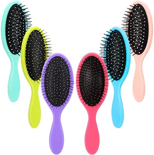Nuenen 6 Pcs Wet Detangling Hair Brush, Dry Soft Bristle, Bright Colors by Nuenen