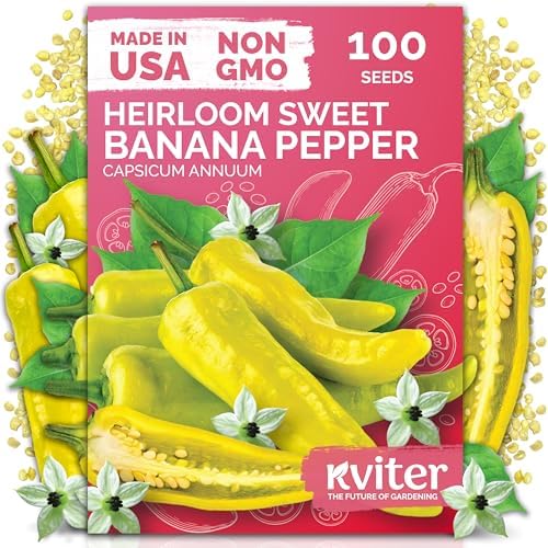 100 Sweet Banana Pepper Heirloom Vegetable Seeds, Capsicum Annuum by KVITER