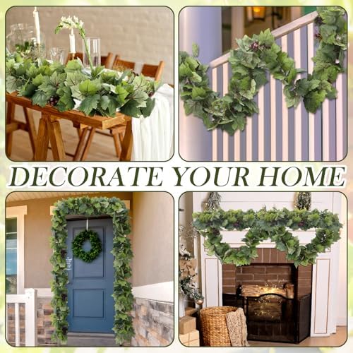 Artificial Grape Leaf Garland Vine Plant, 13 ft, Dark Green - Image 3