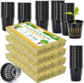 Halatool 144PCS 1.2" Rockwool Cubes & 120PCS 2" Net Cups for Hydroponics by HALATOOL