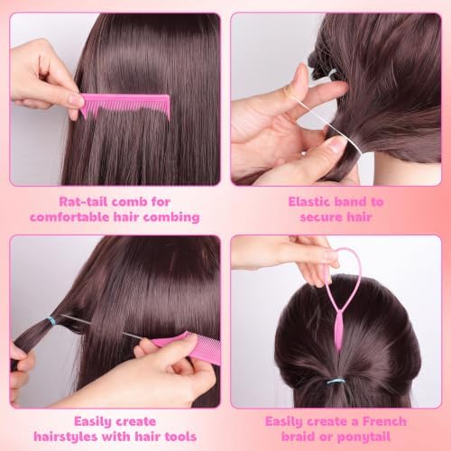 Rubber Bands for Hair with 8 Styling Tools 28 Grid Pastel Hair Elastics Set with Storage Box for Braids Ponytails Toddlers Women Styling and Crafts - Image 4
