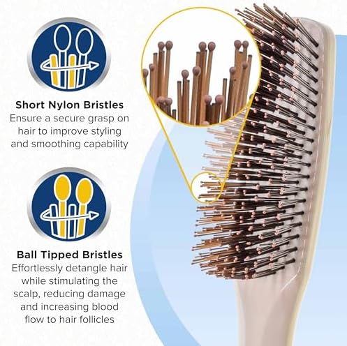 Giorgio Gentle Ivory Mini Hair Brush – 6.25 Inch, Men, Women & Kids, Compact Detangler, Soft Bristles, Sensitive Scalp, Scalp Massager, Travel Hair Brush - Image 3