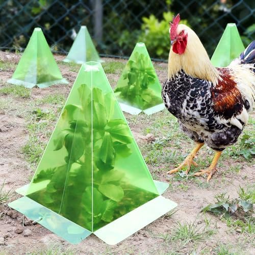 Reusable Plastic Garden Cloches, 7.8" x 11" Mini Greenhouse, 1.2mm Thick Clear Bell Covers with Metal Stakes Against Sun, Frost, Snails, Plant Protector (20pcs-Green) - Image 3