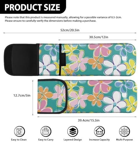 Curling Iron Travel Case 3D Flower Heat Resistant Neoprene Pouch for Curling Iron Flat Iron Hair Straightener Storage Bag Portable Hot Tools Bag Long-Term Use - Image 6