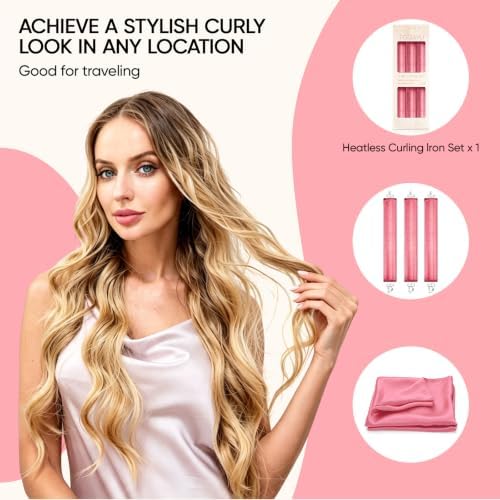 Heatless Curls Overnight Hair Care Set - Jumbo Velvet Hair Curlers - Image 5