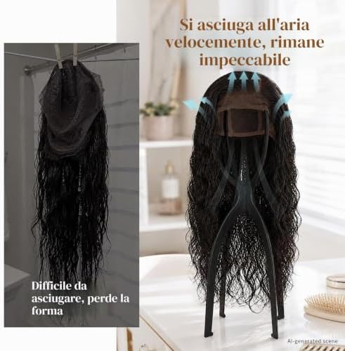 Dreamlover Wig Stand Tall 19.7 Inches for Long Wigs, Black, 3 Pack - Image 4