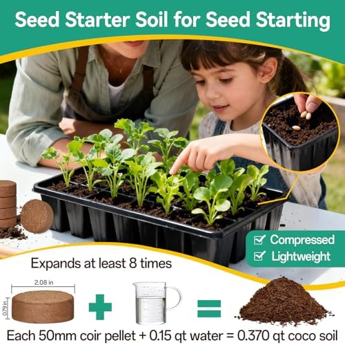 ZeeDix Coco Coir Pellets, 50 Pcs 50mm Seed Starter Soil Pods for Planting - Image 2