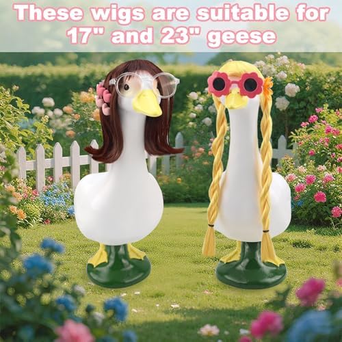 Thanksgiving Pastoral Porch Goose Wigs with Sunflower Clip, 2-Piece - Image 4