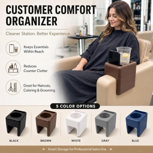 Salon Chair Armrest Organizer Tray with Phone Holder Barber Accessory - Image 3