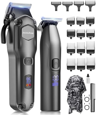 Jack & Rose Clippers and Trimmers Set, Cordless Hair Clippers for Men, Barber Clippers Set by JackRose