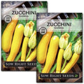 Sow Right Seeds- Golden Zucchini Seed for Planting Summer Squash Garden 2pk by SowRightSeeds